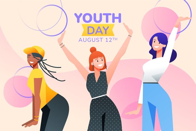 Fondo degradado del día internacional de la juventud