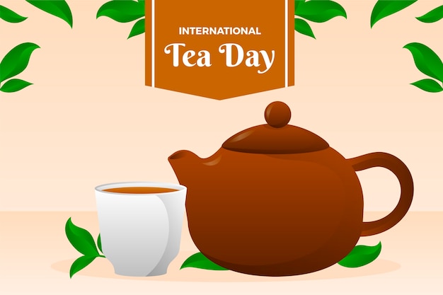 Vector gratuito fondo degradado del día internacional del té