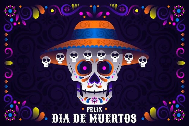 Vector gratuito fondo degradado dia de muertos