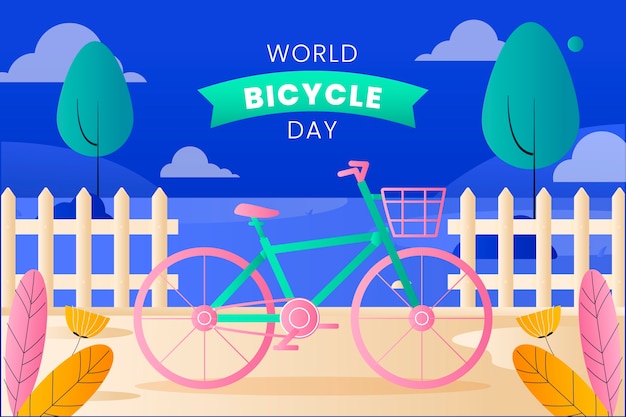 Fondo degradado del día mundial de la bicicleta