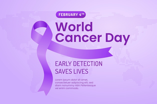 Vector gratuito fondo degradado del día mundial del cáncer