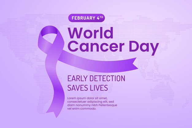 Fondo degradado del día mundial del cáncer