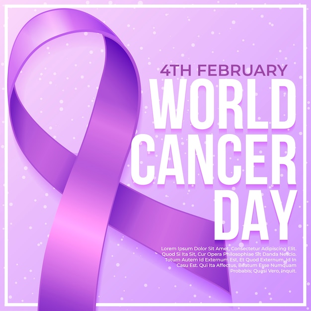 Vector gratuito fondo degradado del día mundial del cáncer