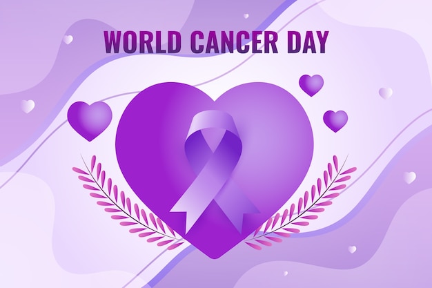 Vector gratuito fondo degradado del día mundial del cáncer