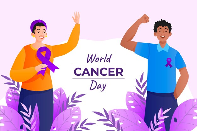 Vector gratuito fondo degradado del día mundial del cáncer