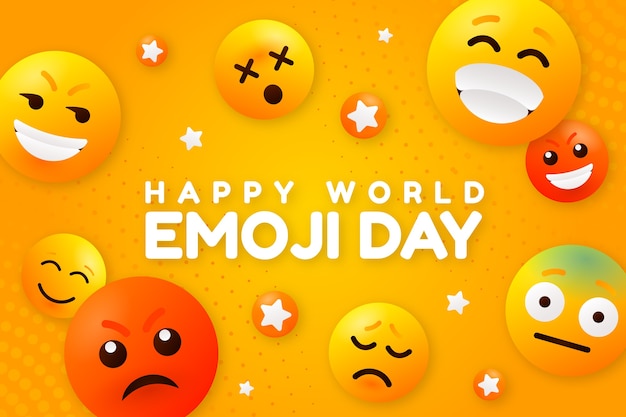 Fondo degradado del día mundial del emoji