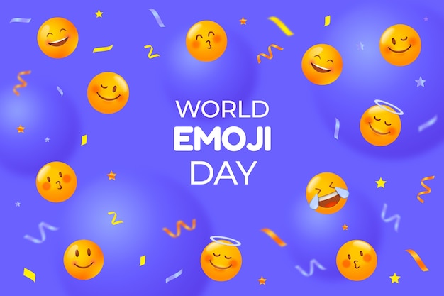 Vector gratuito fondo degradado del día mundial del emoji