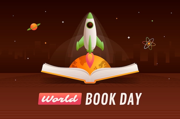 Vector gratuito fondo degradado del día mundial del libro