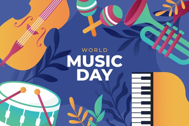 Fondo degradado del día mundial de la música