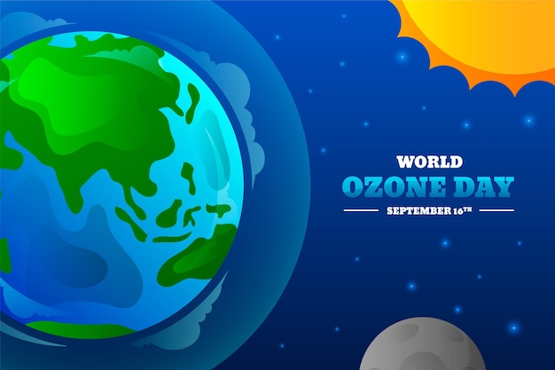 Vector gratuito fondo degradado del día mundial del ozono