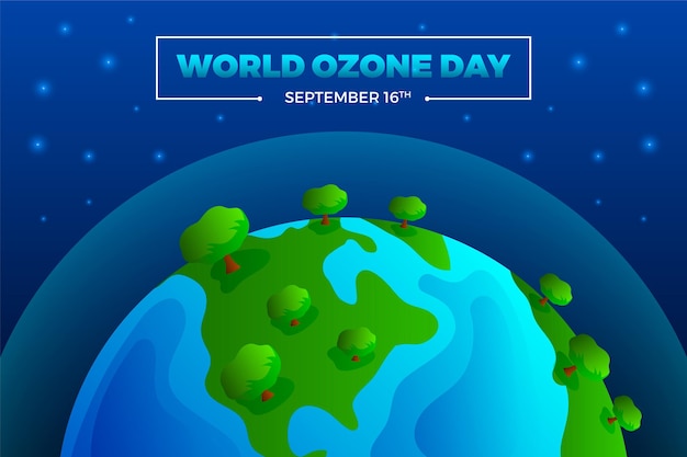 Vector gratuito fondo degradado del día mundial del ozono