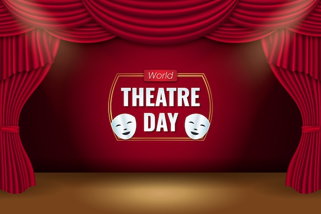 Fondo degradado del día mundial del teatro