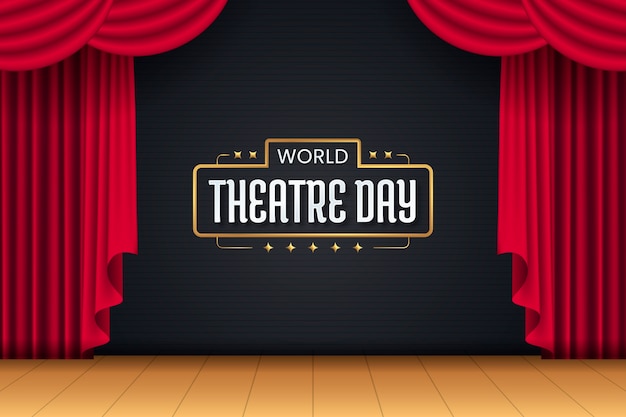 Fondo degradado del día mundial del teatro