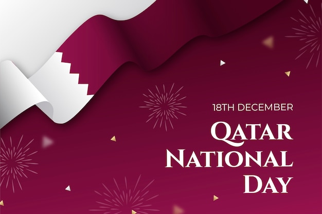 Vector gratuito fondo degradado del día nacional de qatar