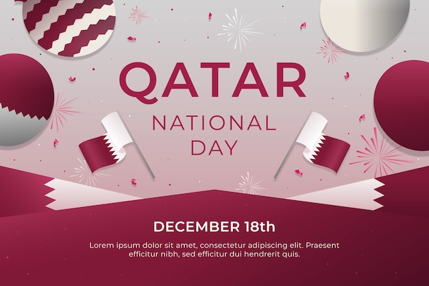 Vector gratuito fondo degradado del día nacional de qatar