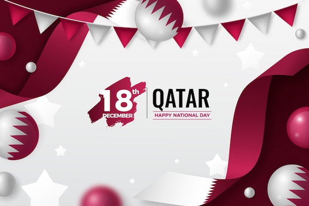 Vector gratuito fondo degradado del día nacional de qatar