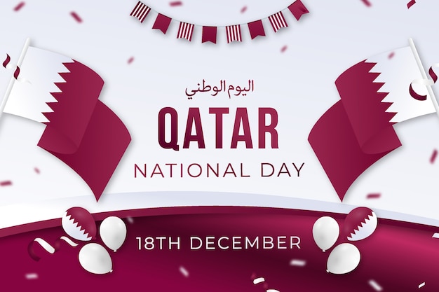 Vector gratuito fondo degradado del día nacional de qatar