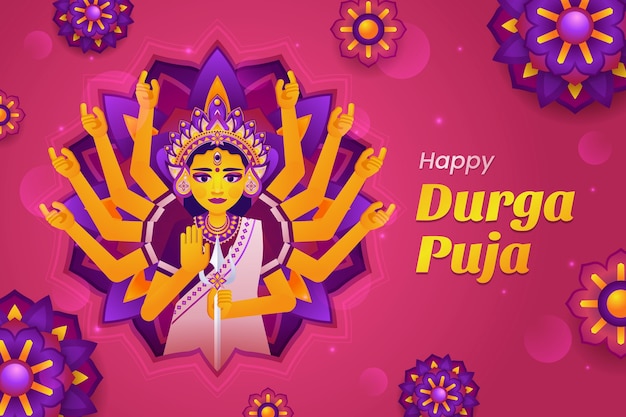 Fondo degradado de durga puja