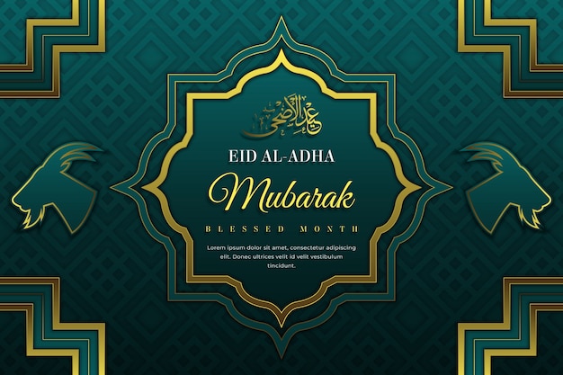 Fondo degradado de eid al-adha con cabra