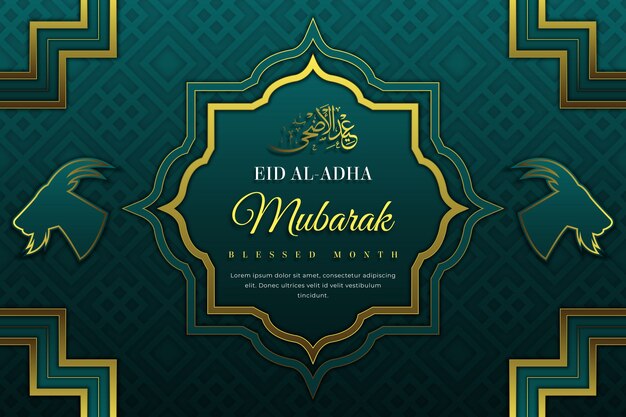 Fondo degradado de eid al-adha con cabra