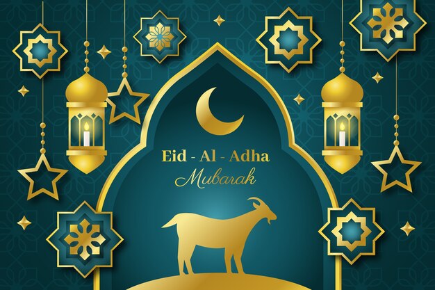 Fondo degradado de eid al-adha