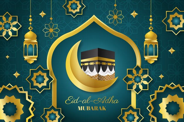 Fondo degradado de eid al-adha