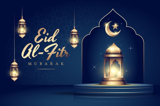 Fondo degradado de eid al-fitr