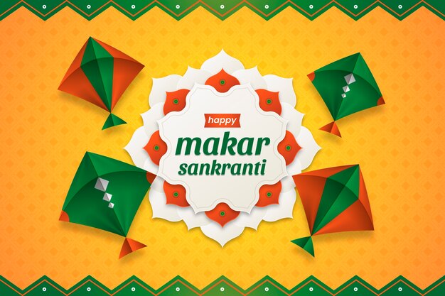 Vector gratuito fondo degradado feliz makar sankranti