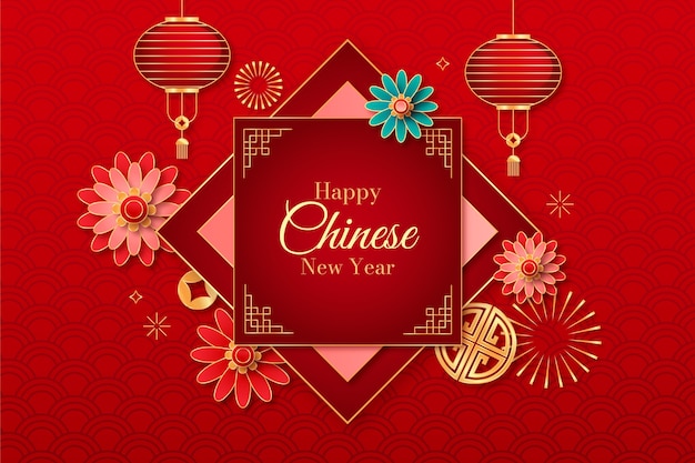 Vector gratuito fondo degradado para el festival del año nuevo chino