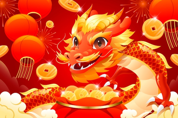 Fondo degradado para el festival del año nuevo chino