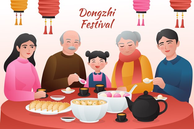 Fondo degradado del festival dongzhi