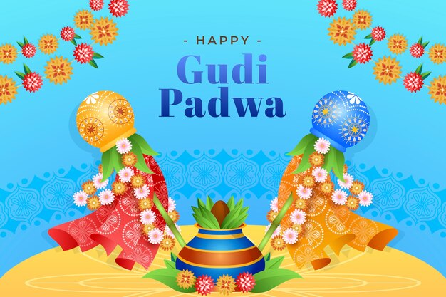 Fondo degradado para el festival gudi padwa