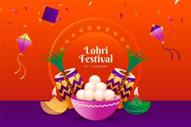 Fondo degradado para el festival lohri
