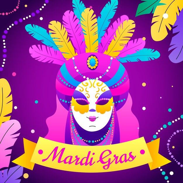 Fondo degradado para el festival de mardi gras