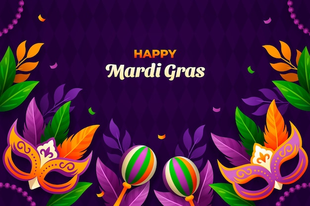 Vector gratuito fondo degradado para el festival de mardi gras