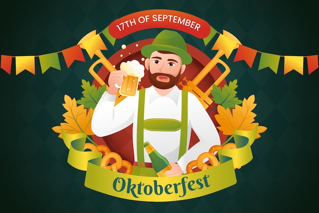 Vector gratuito fondo degradado para el festival de oktoberfest