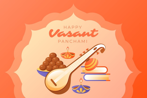 Vector gratuito fondo degradado para el festival vasant panchami