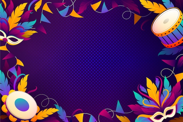 Vector gratuito fondo degradado para una fiesta de carnaval