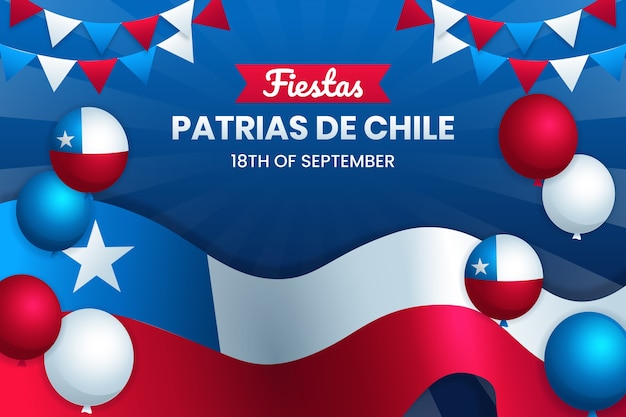 Vector gratuito fondo degradado para fiestas patrias chile