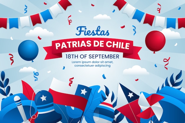 Vector gratuito fondo degradado para fiestas patrias chile