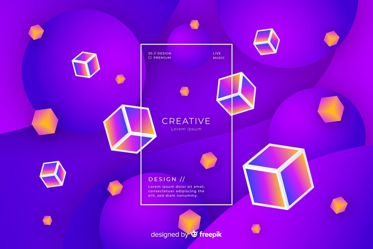 Vector gratuito fondo degradado de formas 3d