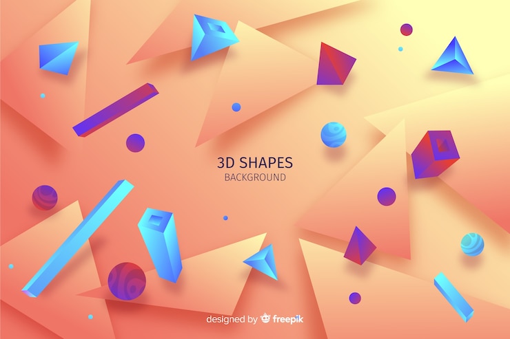 Vector gratuito fondo degradado de formas 3d