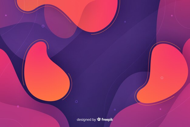 Fondo degradado de formas líquidas abstractas