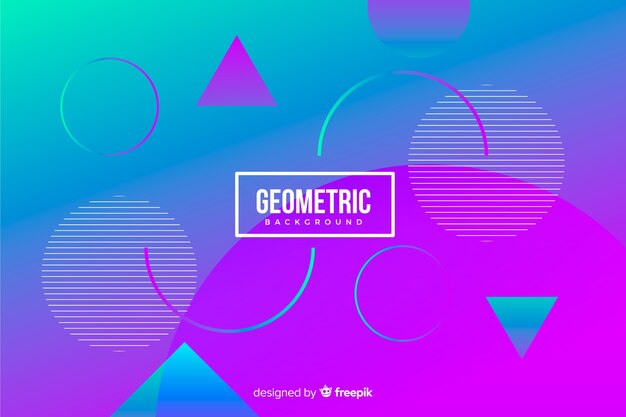 Fondo degradado con formas tridimensionales coloridas