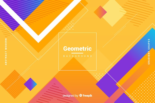 Fondo degradado con formas tridimensionales coloridas