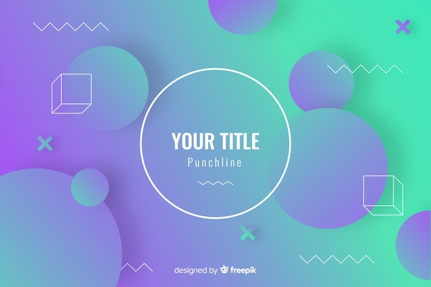 Vector gratuito fondo degradado con formas tridimensionales