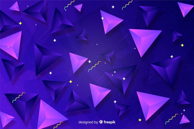 Fondo degradado con formas tridimensionales