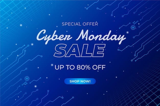 Fondo degradado futurista cyber monday