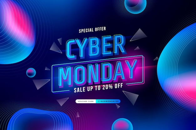 Fondo degradado futurista cyber monday