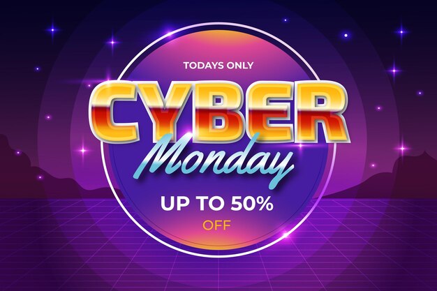 Fondo degradado futurista cyber monday